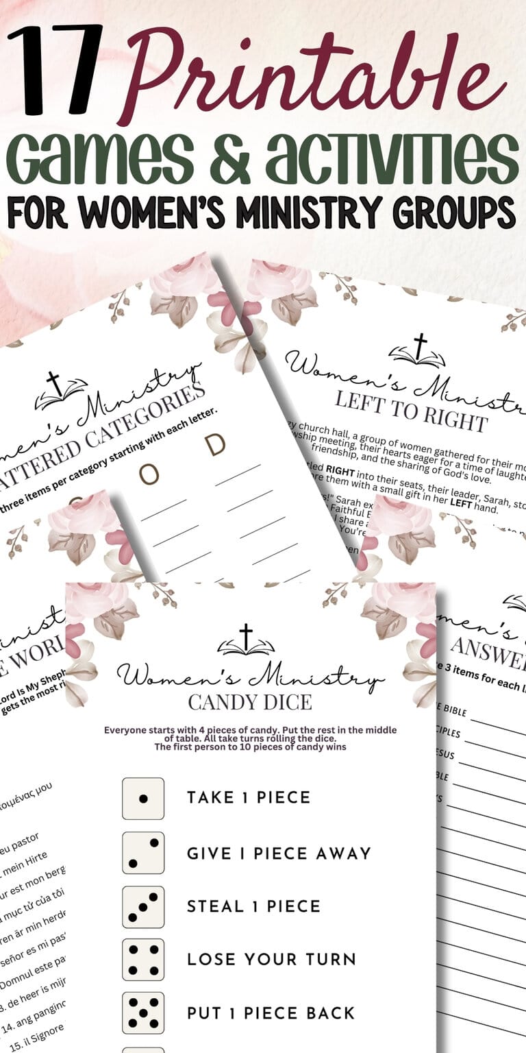 17 Printable Women's Ministry Games For Ladies Groups, Retreats and Fellowship Meetings