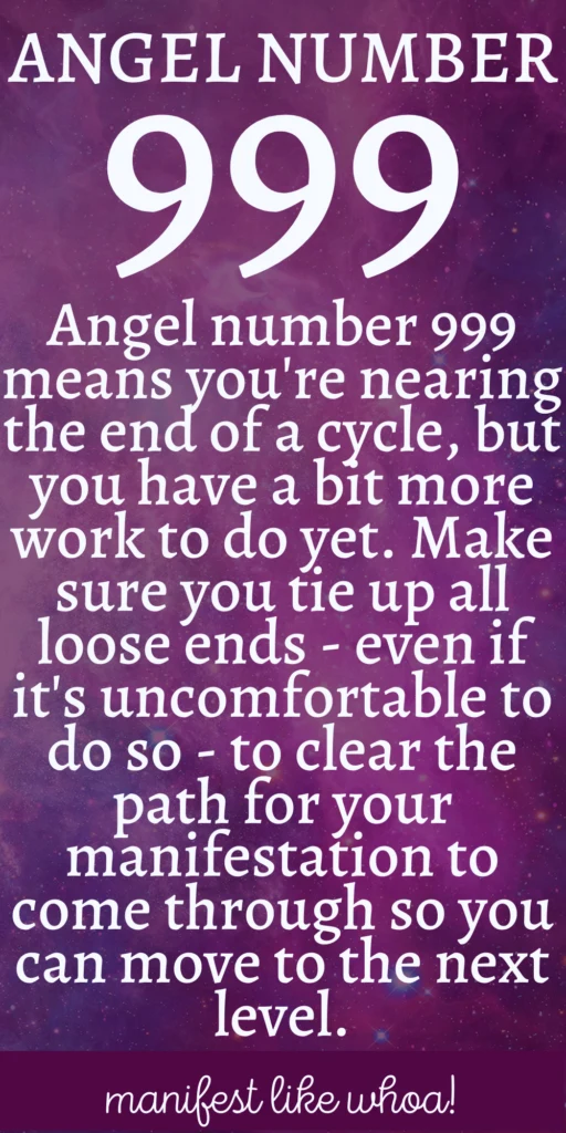 Angel Number 999 For Manifestation & Law of Attraction & Numerology