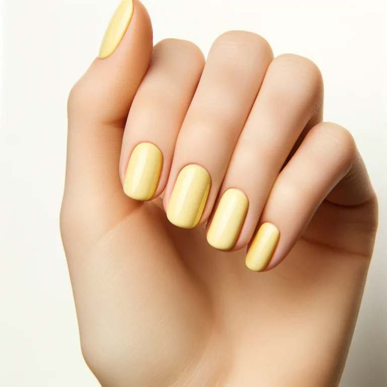 Simple and elegant yellow pastel nails, each nail uniformly painted in a smooth, pastel yellow. The nails are in a natural, short length, embody the spirit of Easter and the Spring Time! Perfect for your Easter Nails Idea or even just April Nails, March Nails, or Even May Nails, these cute pastel yellow nail designs are sure to please.
