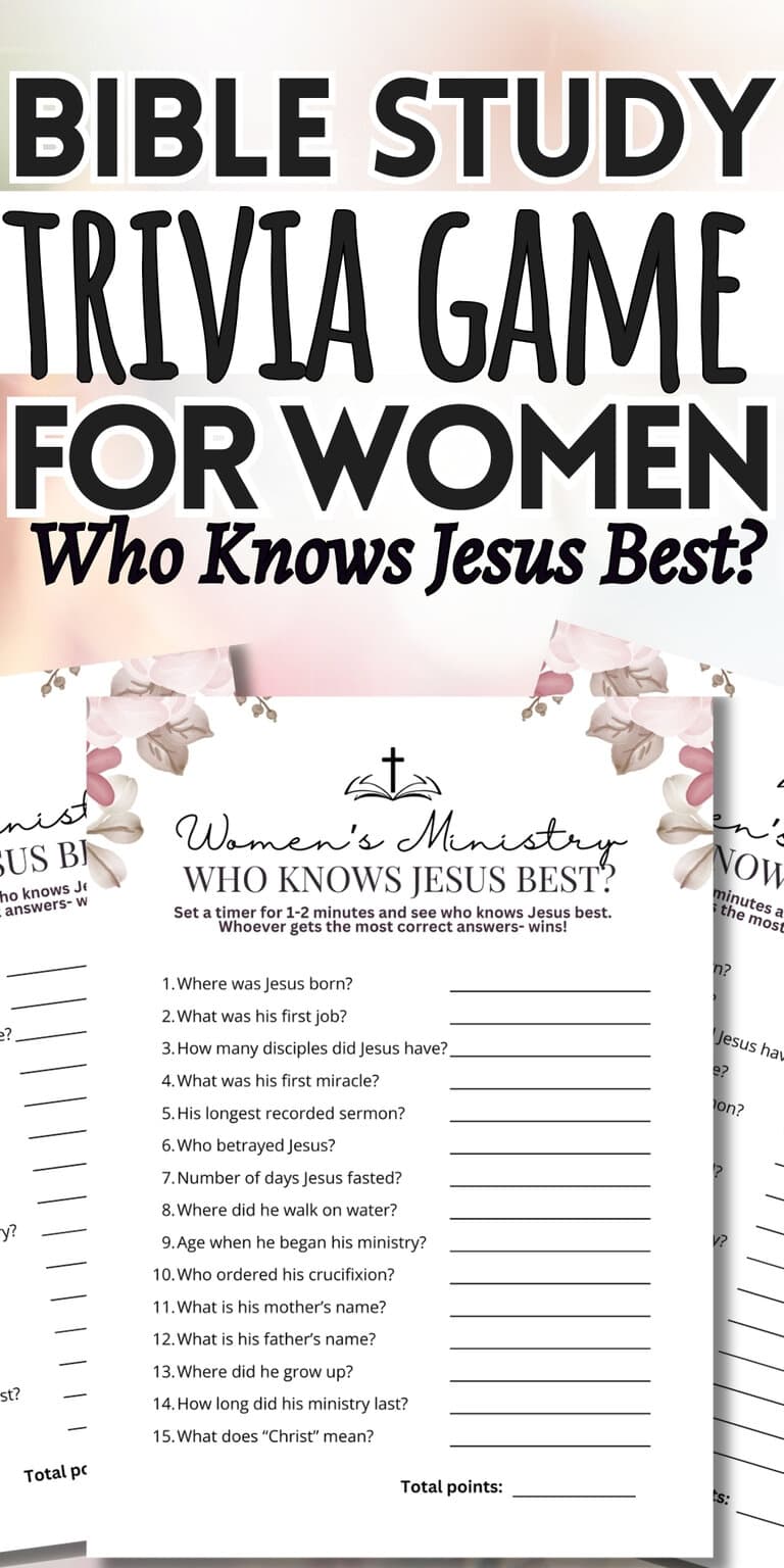 Bible Study Trivia Game For Women (Who Knows Jesus Best)