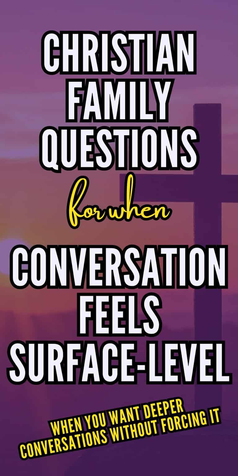 Looking for Christian family conversation starters that go beyond small talk? These faith-based questions are perfect for dinner, quiet evenings at home, or meaningful moments when you want deeper connection without forcing it. If your family conversations feel surface-level or a little disconnected, this is an easy, low-pressure way to bring faith, reflection, and real connection back into the moment.