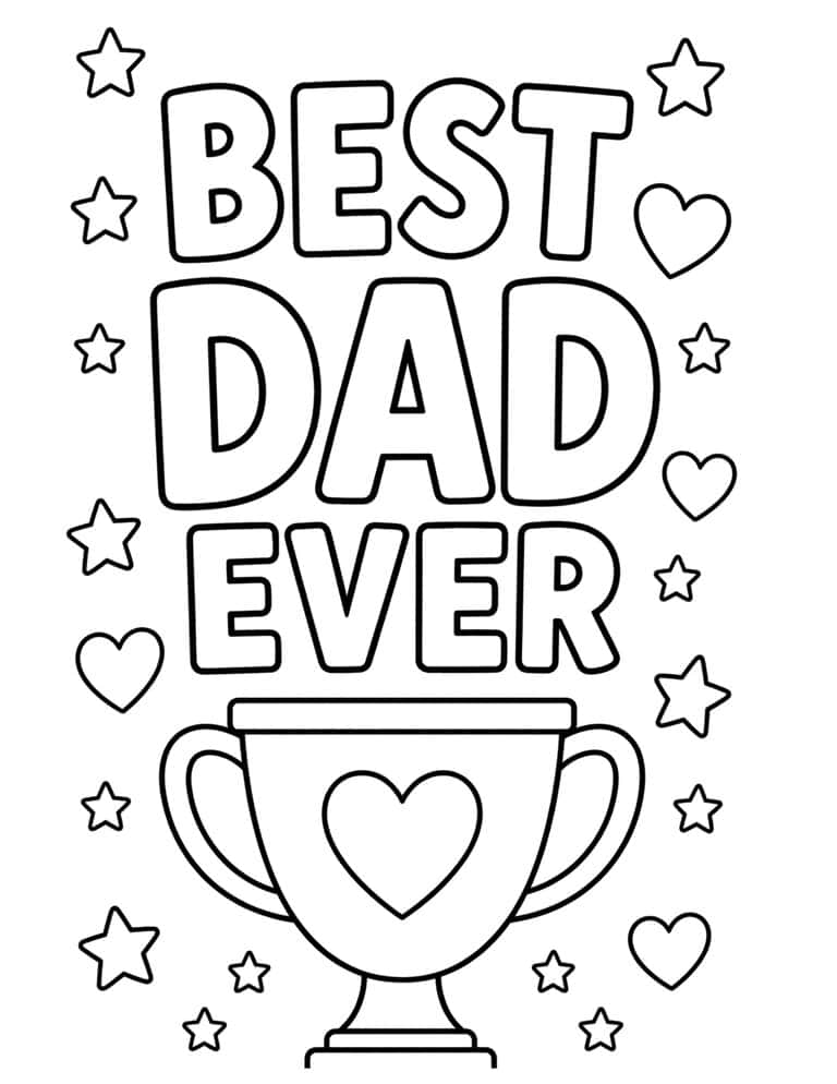 Father's Day Coloring Page - Best Dad Ever