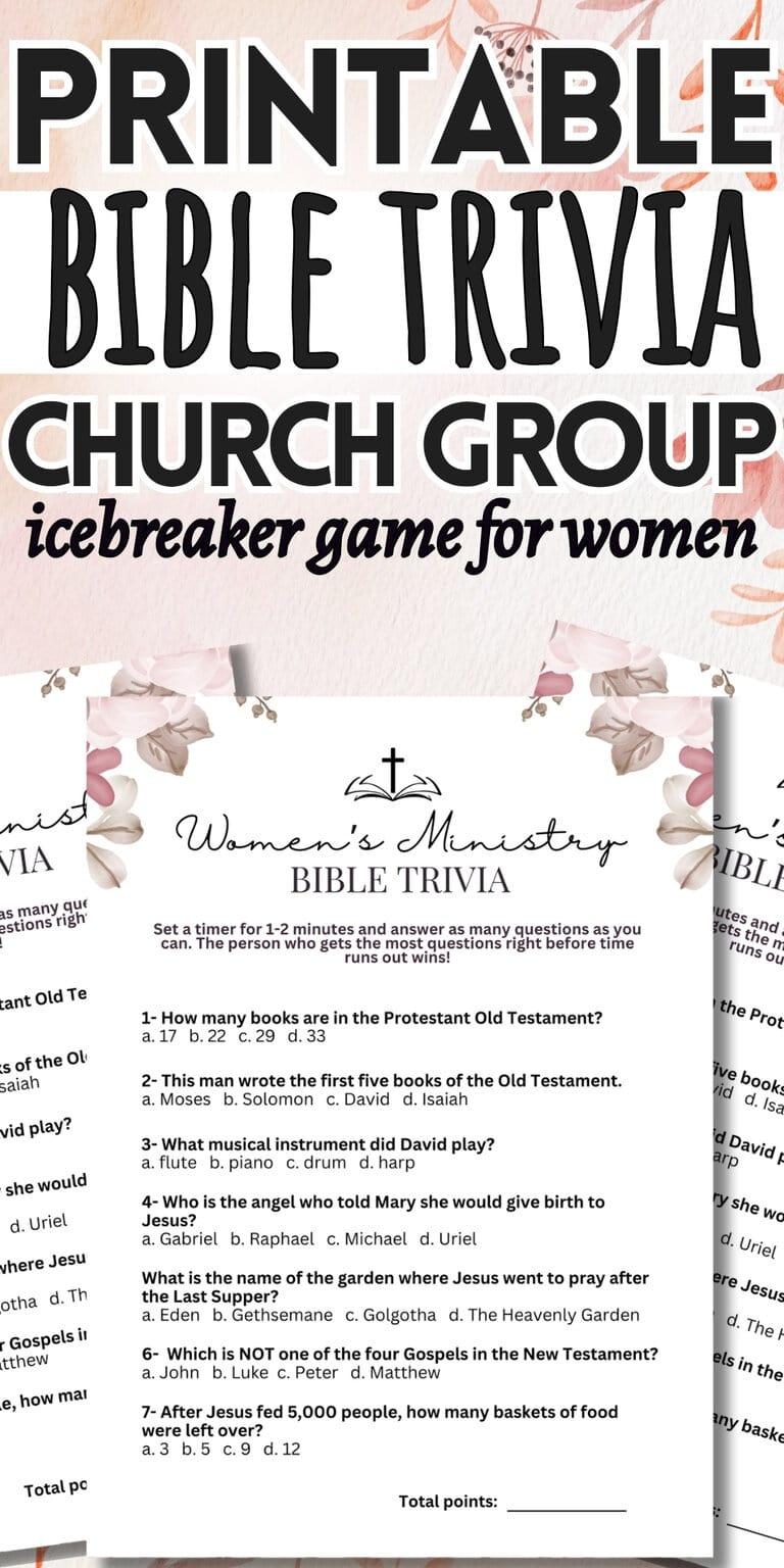 Printable Bible Trivia Church Group Icebreaker Game For Women