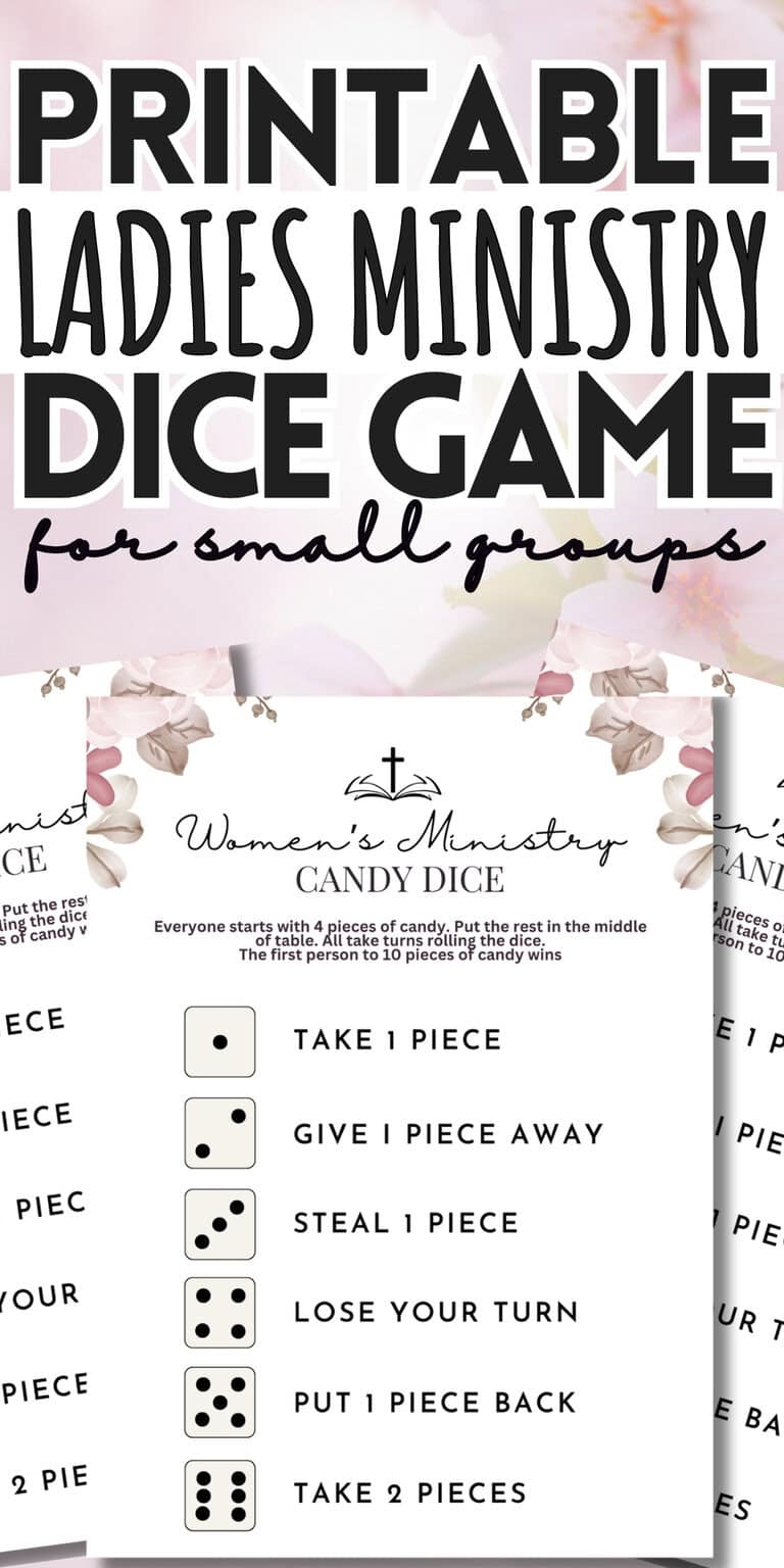 Printable Ladies Ministry Dice Game For Small Groups