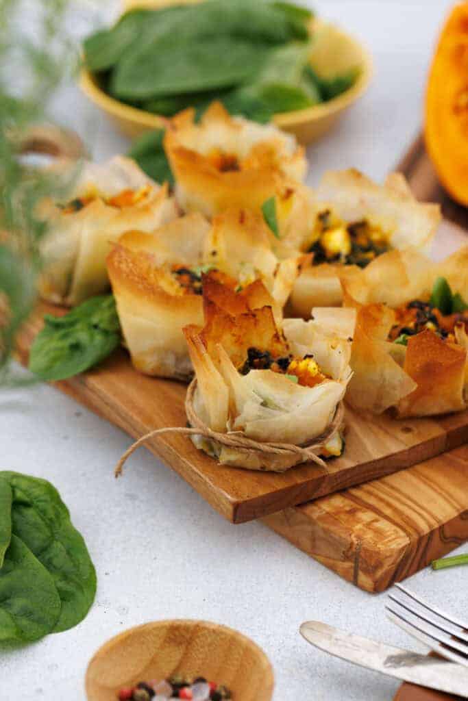 Pumpkin Feta Phyllo Cups