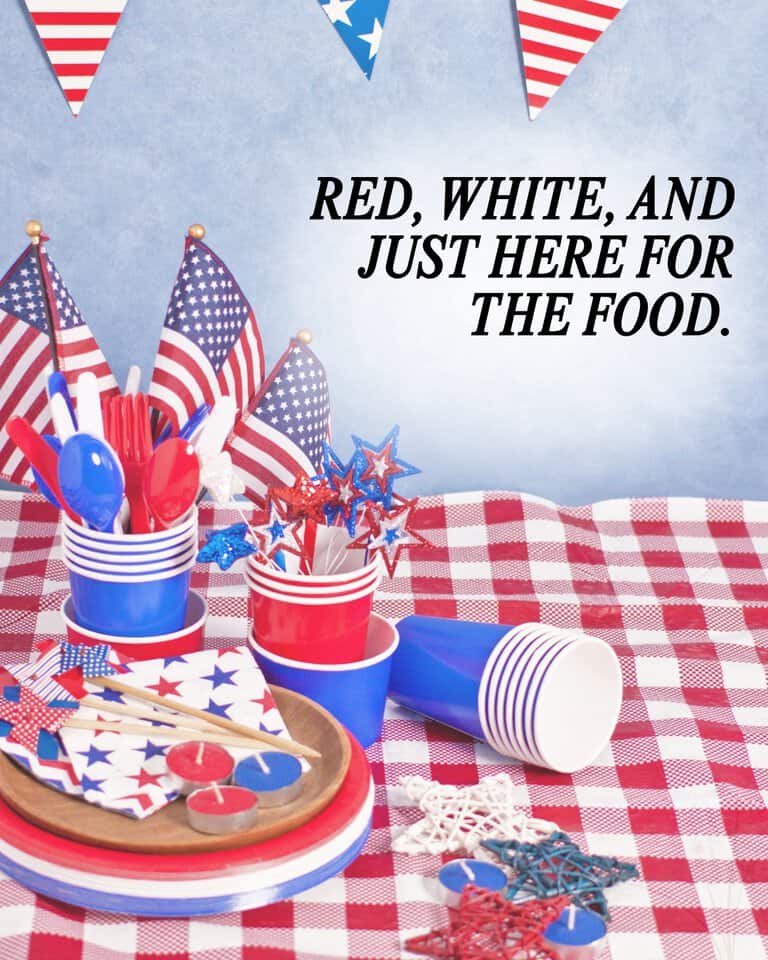 Red, white, and just here for the food.