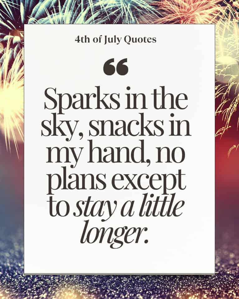Sparks in the sky, snacks in my hand, no plans except to stay a little longer.