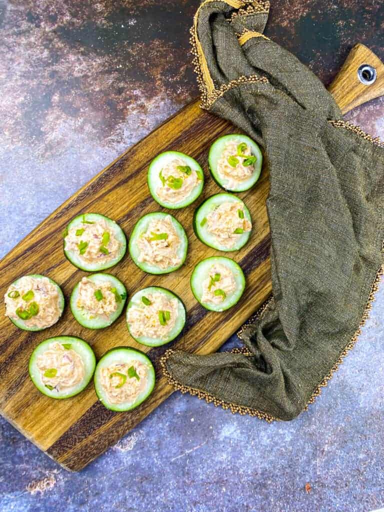 Spicy Tuna Cucumber Bites
