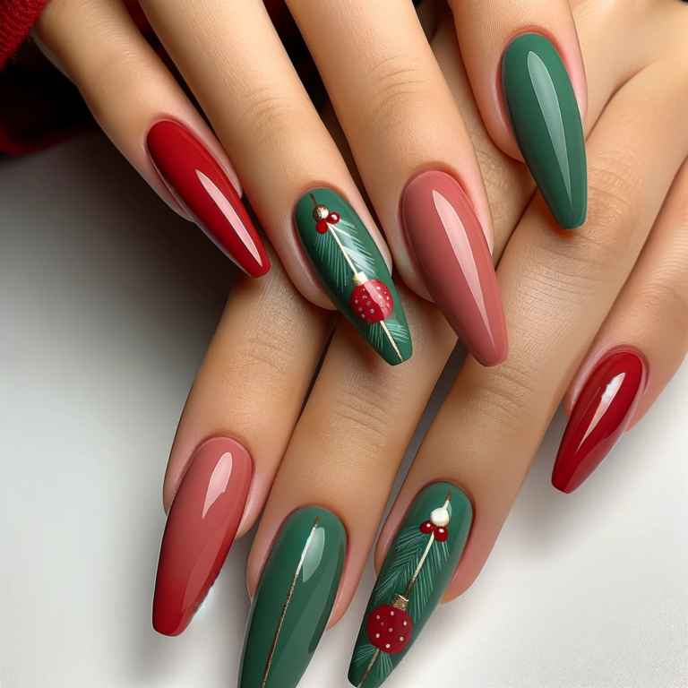 coffin shaped christmas nails
