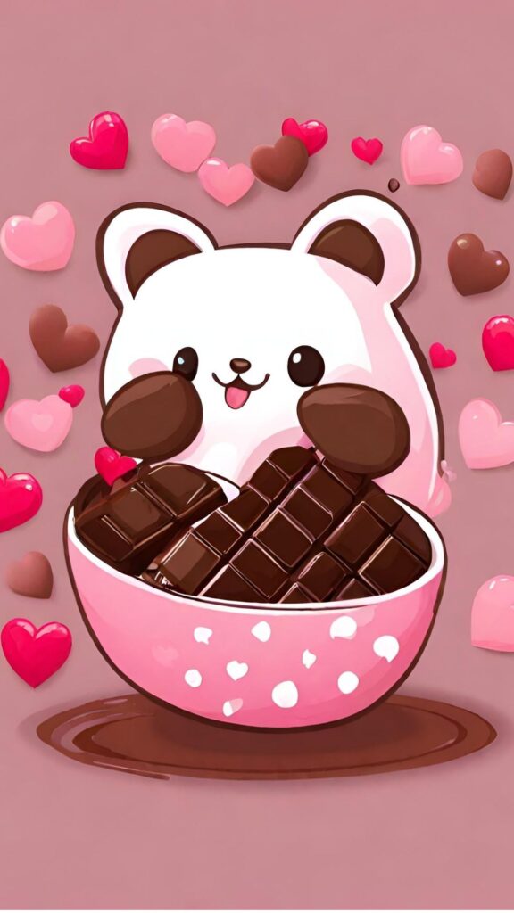 cute chocolate valentine's day candy wallpaper for phone