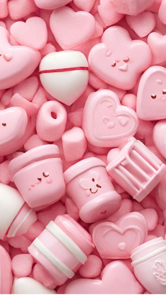 cute kawaii valentine's day candy wallpapers