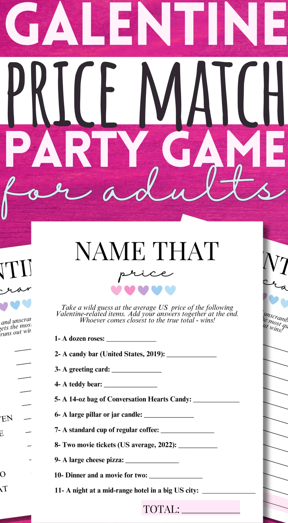 galentine price match party game