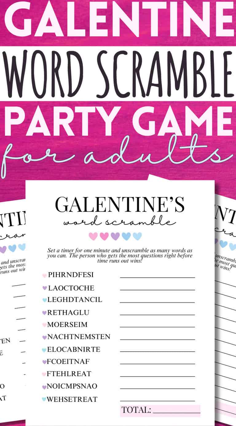 galentine word scramble