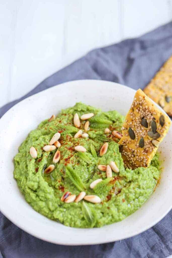 green pea mint dip avocado