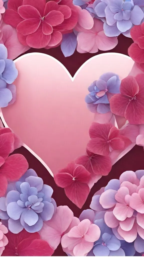 hydrangea heart valentines day wallpaper