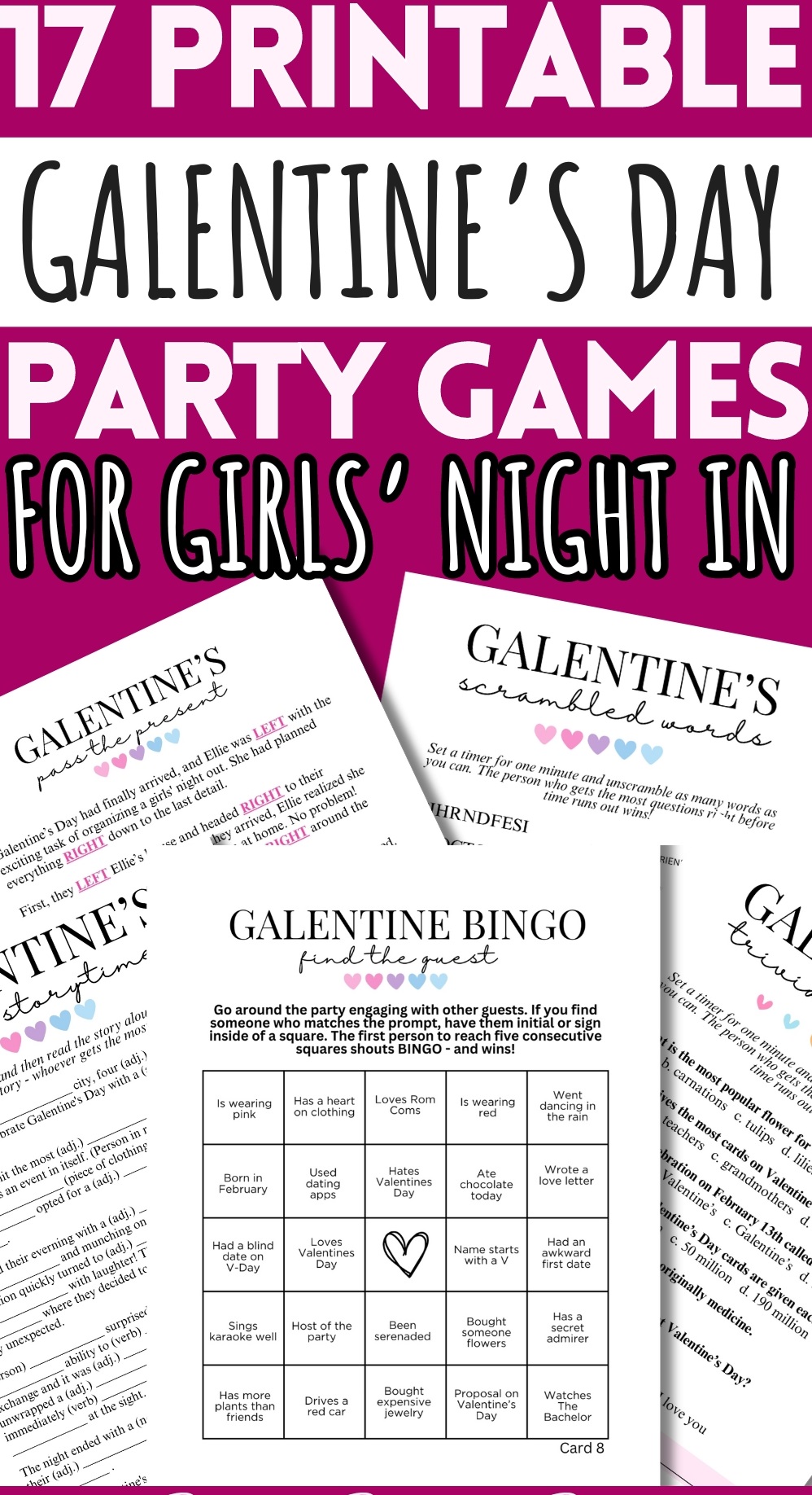 galentine's day printable games