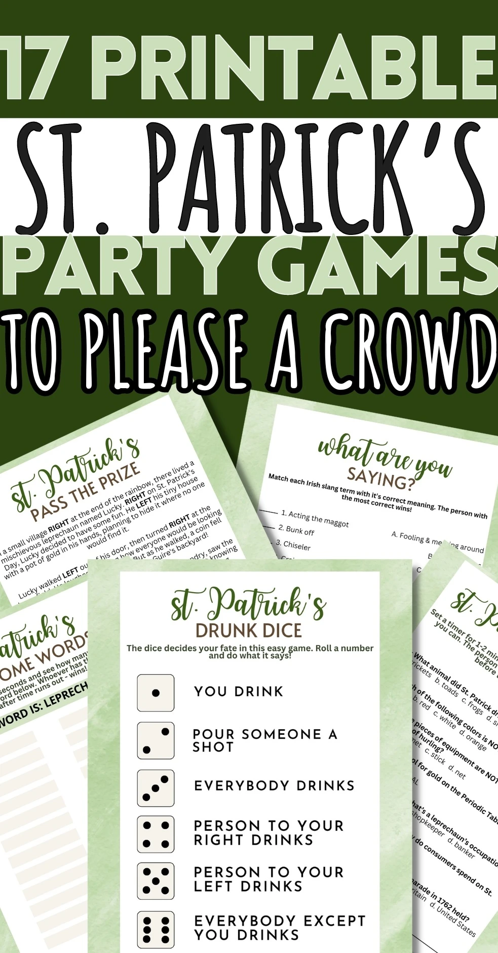 st patricks day party games and activities for adult bar crawl
